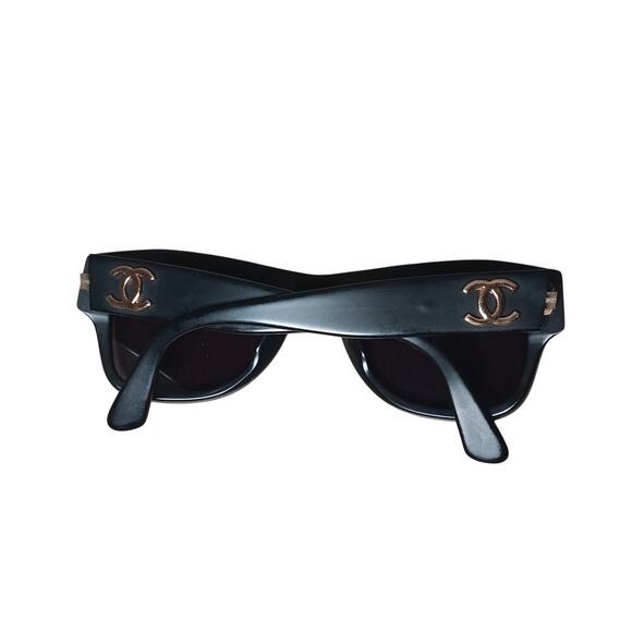 Chanel Sunglasses 02462 90405 Black CC Logo Italy w Box Authentic Designer main image 6